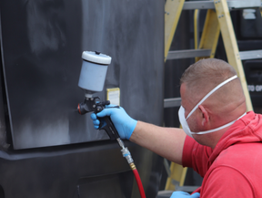 Engineer carrying out bodywork repairs